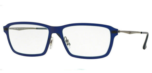 RAY-BAN Square Dark Blue 55MM Full Rim Men's Eyeglasses RX7038 5451