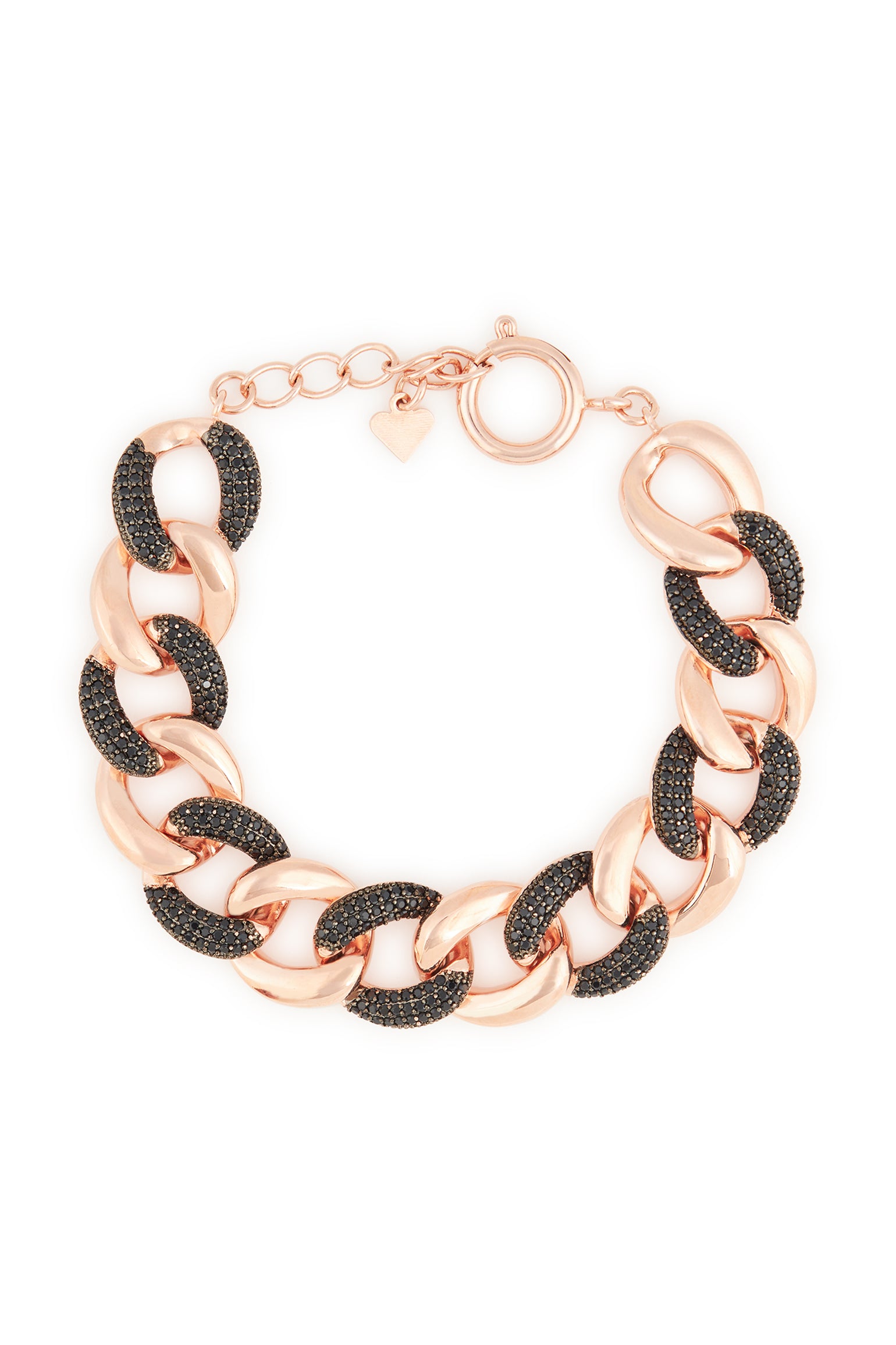 MELUSina BIJOUX Bracciale a Catena con Zirconi Neri