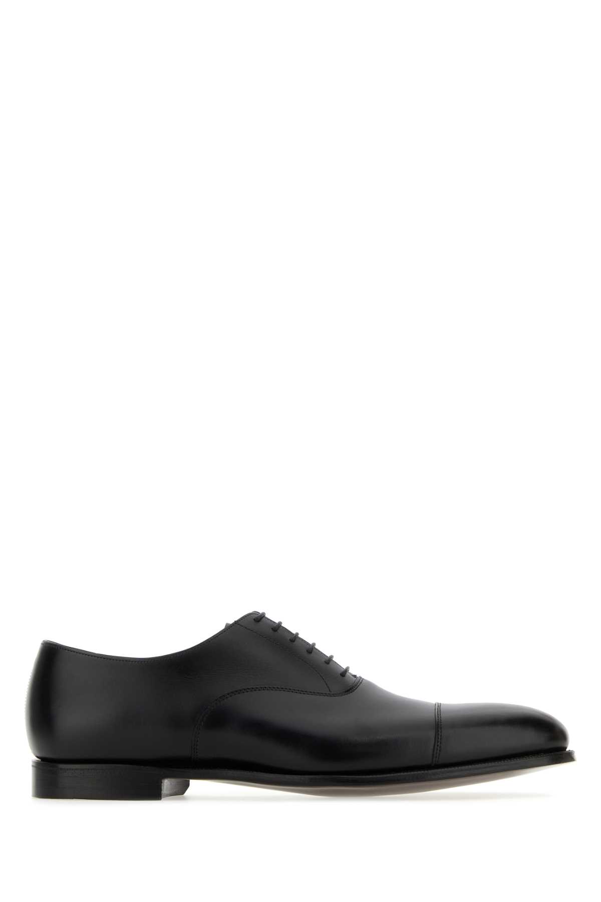 Crockett & Jones 黑色皮革 Lonsdale 系带鞋