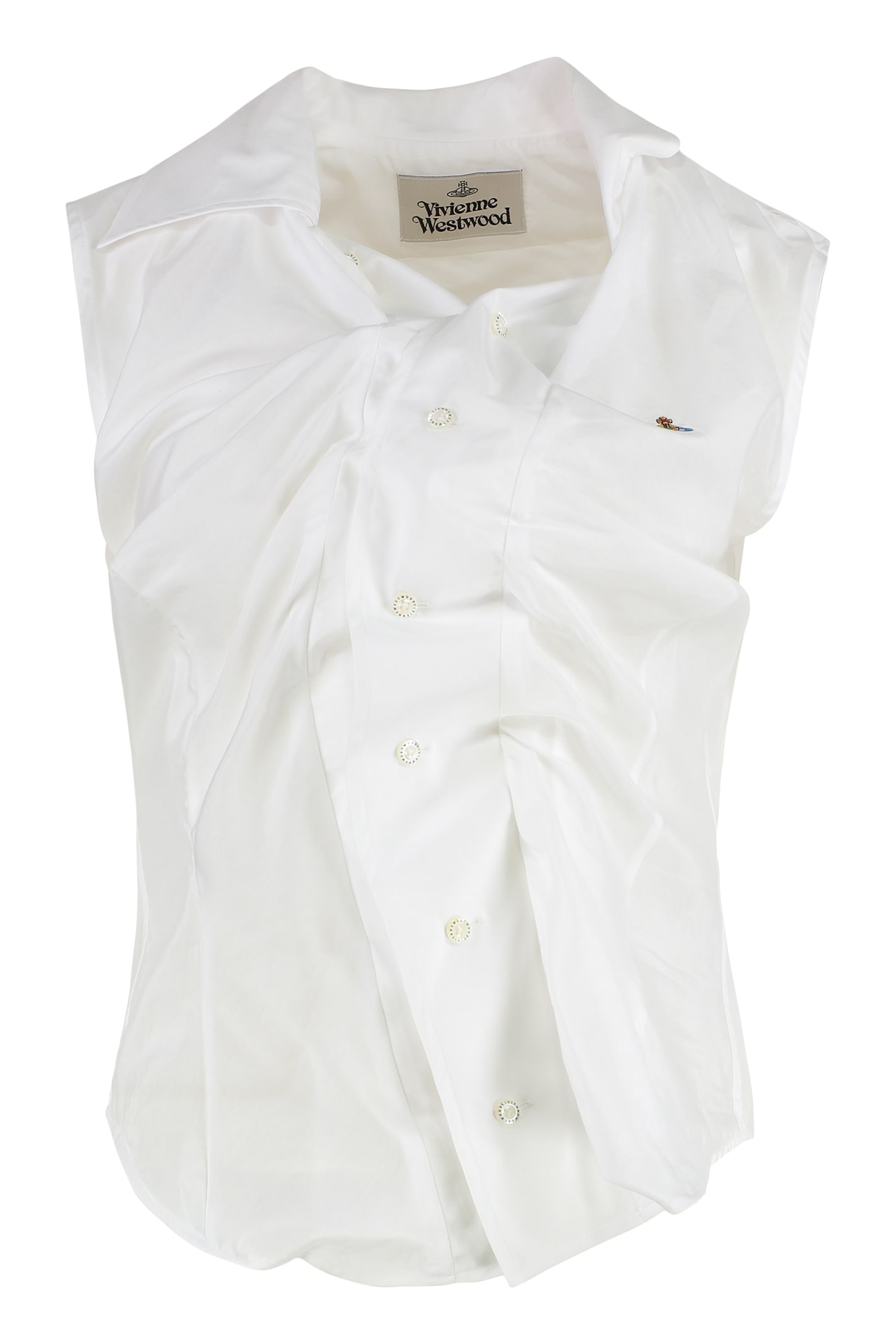 Vivienne Westwood Ss Drunken Silk-cotton Blend Shirt