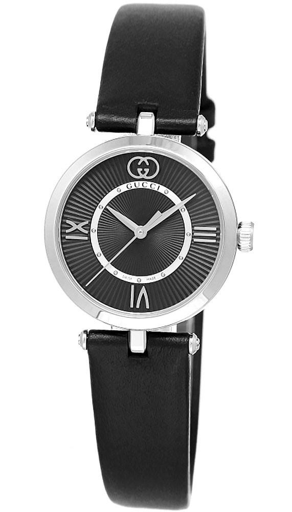 GUCCI Model 2000 Quartz 30MM Black Leather Women's Watch YA167505