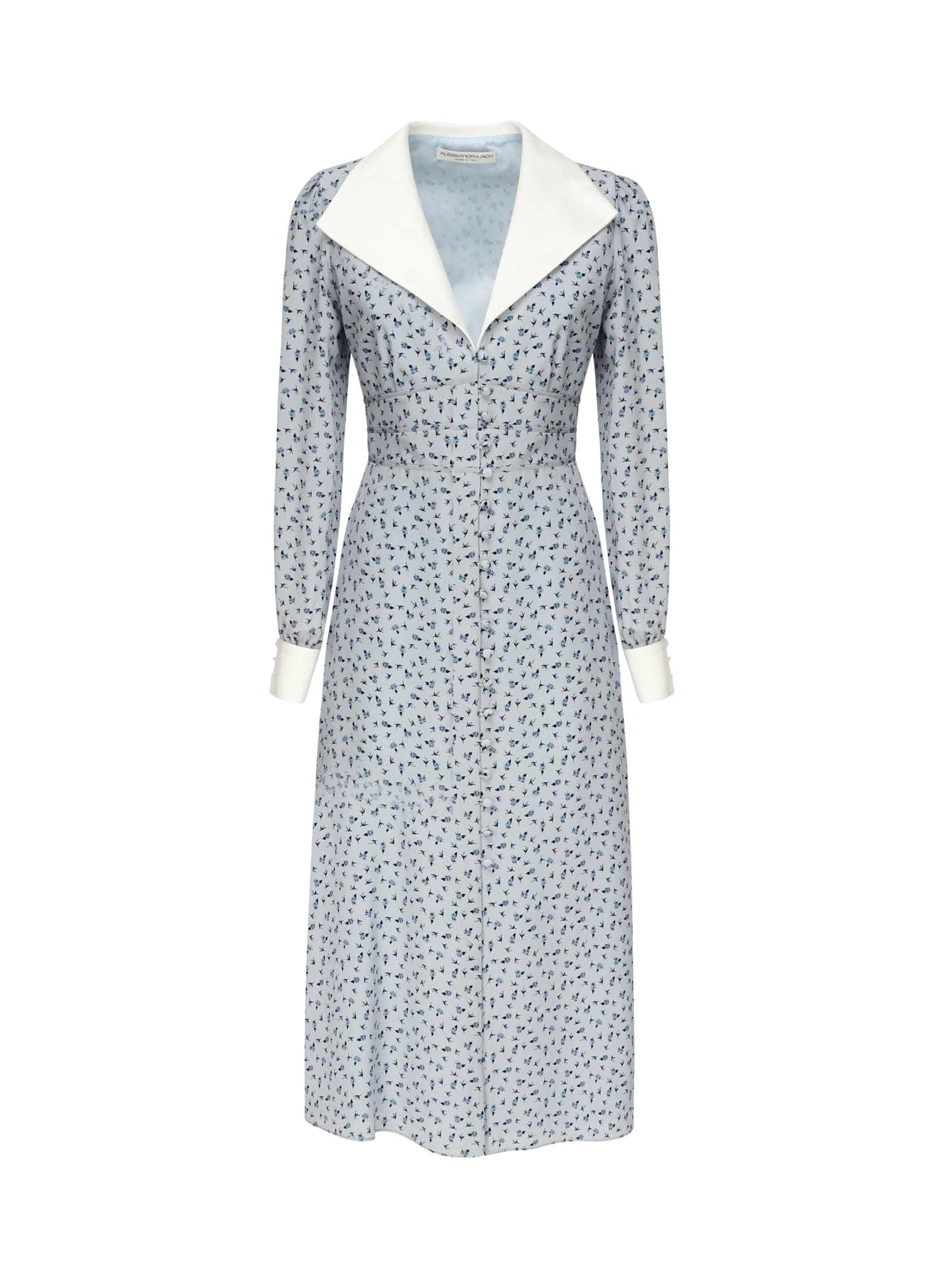Alessandra Rich Printed Dress With Roses
