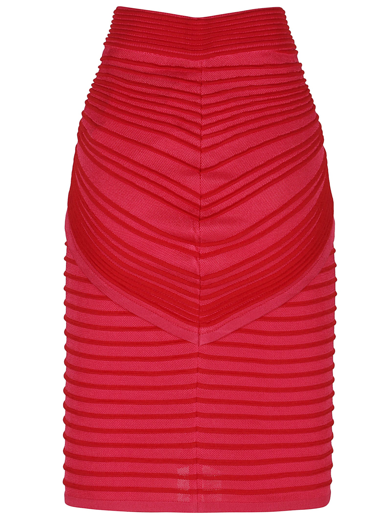 Balmain Flechage Knit Knee Lenght Skirt