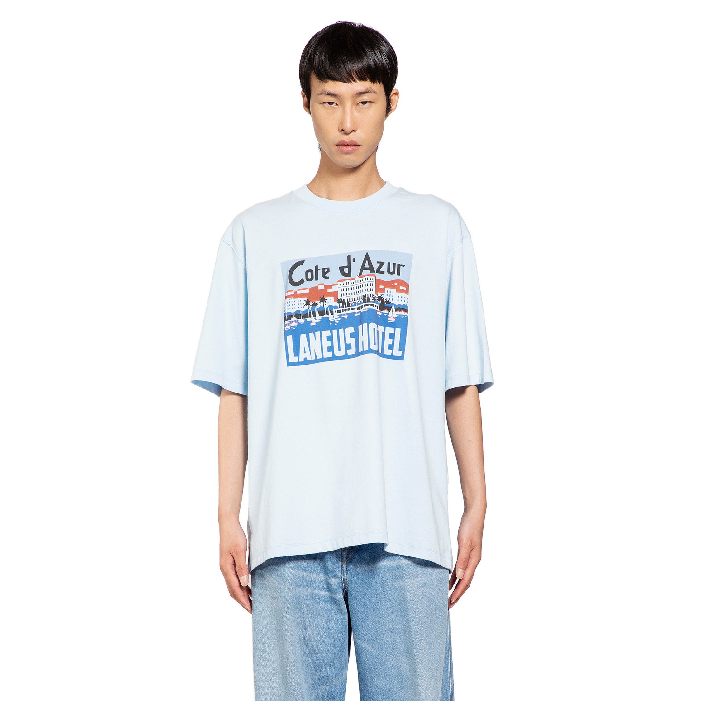 LANEUS MAN BLUE T-SHIRTS & TANK TOPS