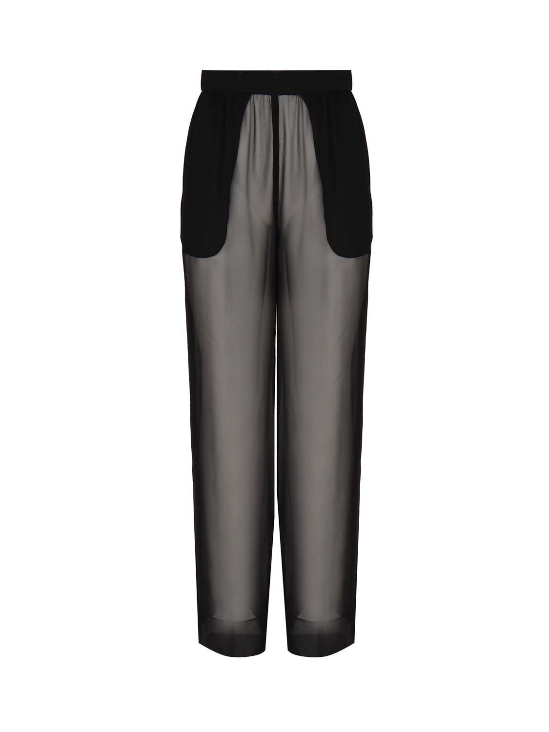Saint Laurent Wide Trousers In Crepe Muslin