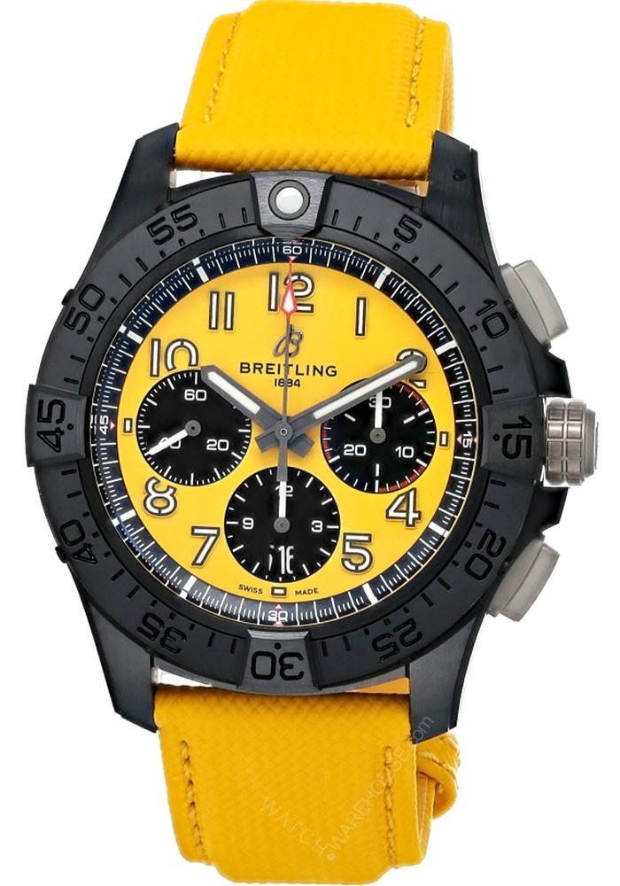 BREITLING Avenger B01 Chronograph 44MM Yellow Dial Men's Watch SB0147101I1X1