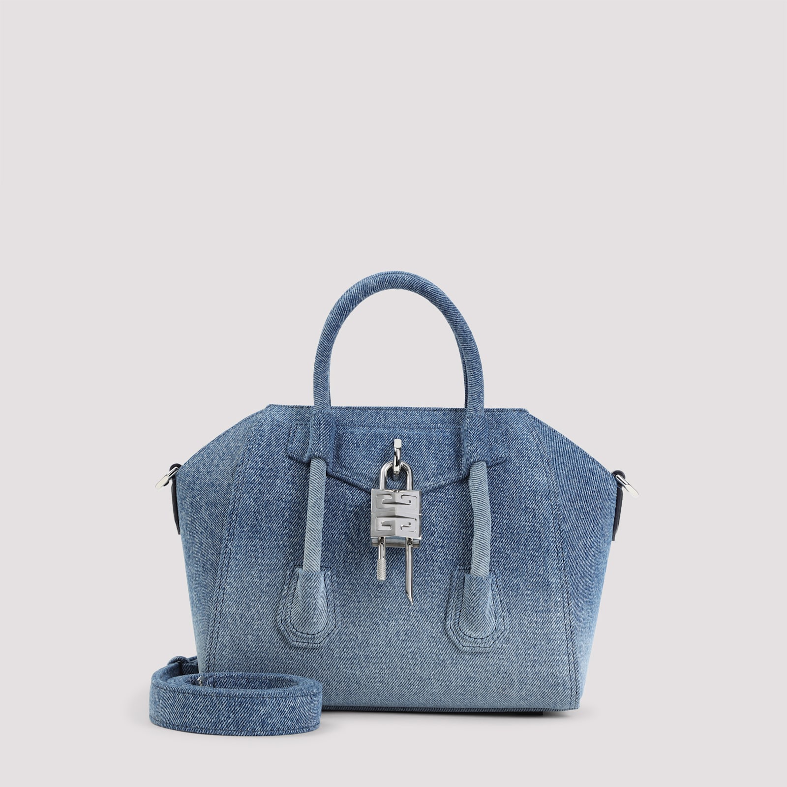 Givenchy Denim Mini Antigona Lock Handbag
