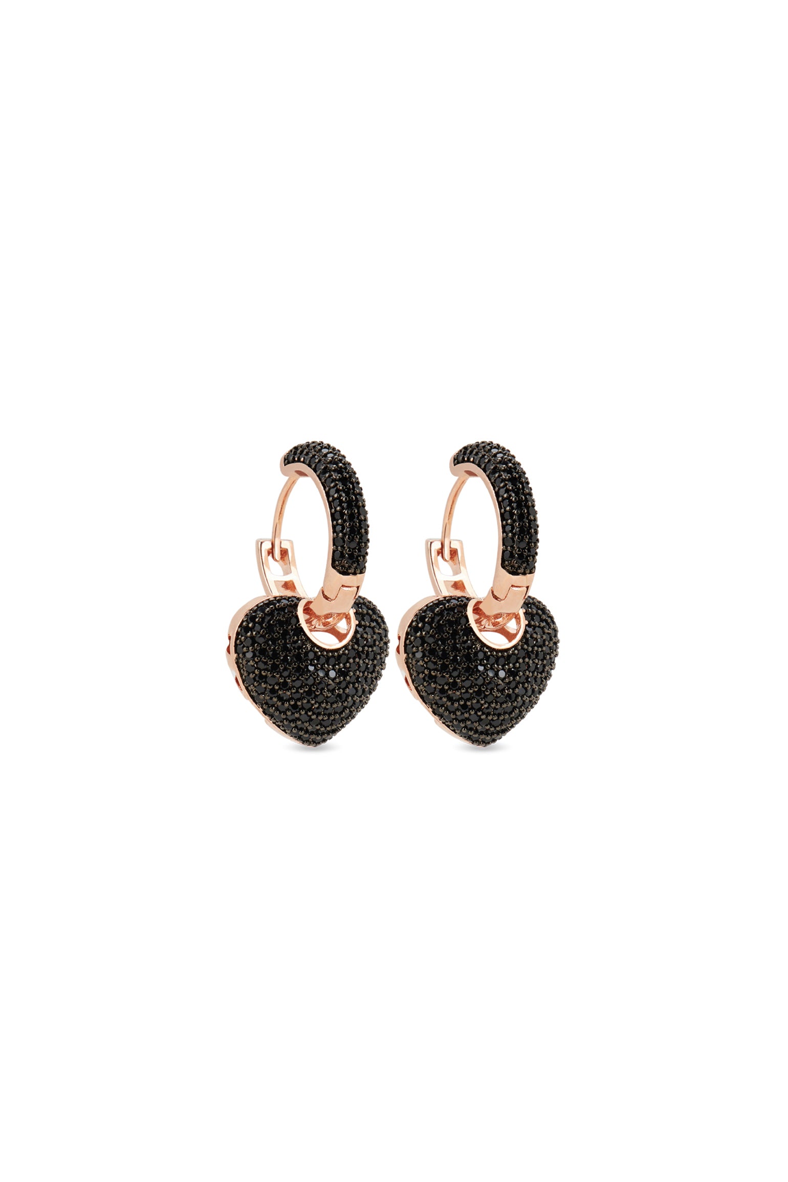 MELUSina BIJOUX Orecchini Pendenti con Cuore Nero