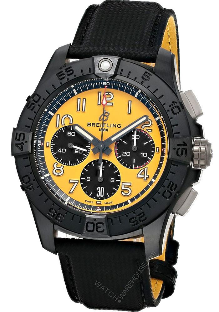 BREITLING Avenger B01 Chronograph 44MM Yellow Dial Men's Watch SB0147101I1X2