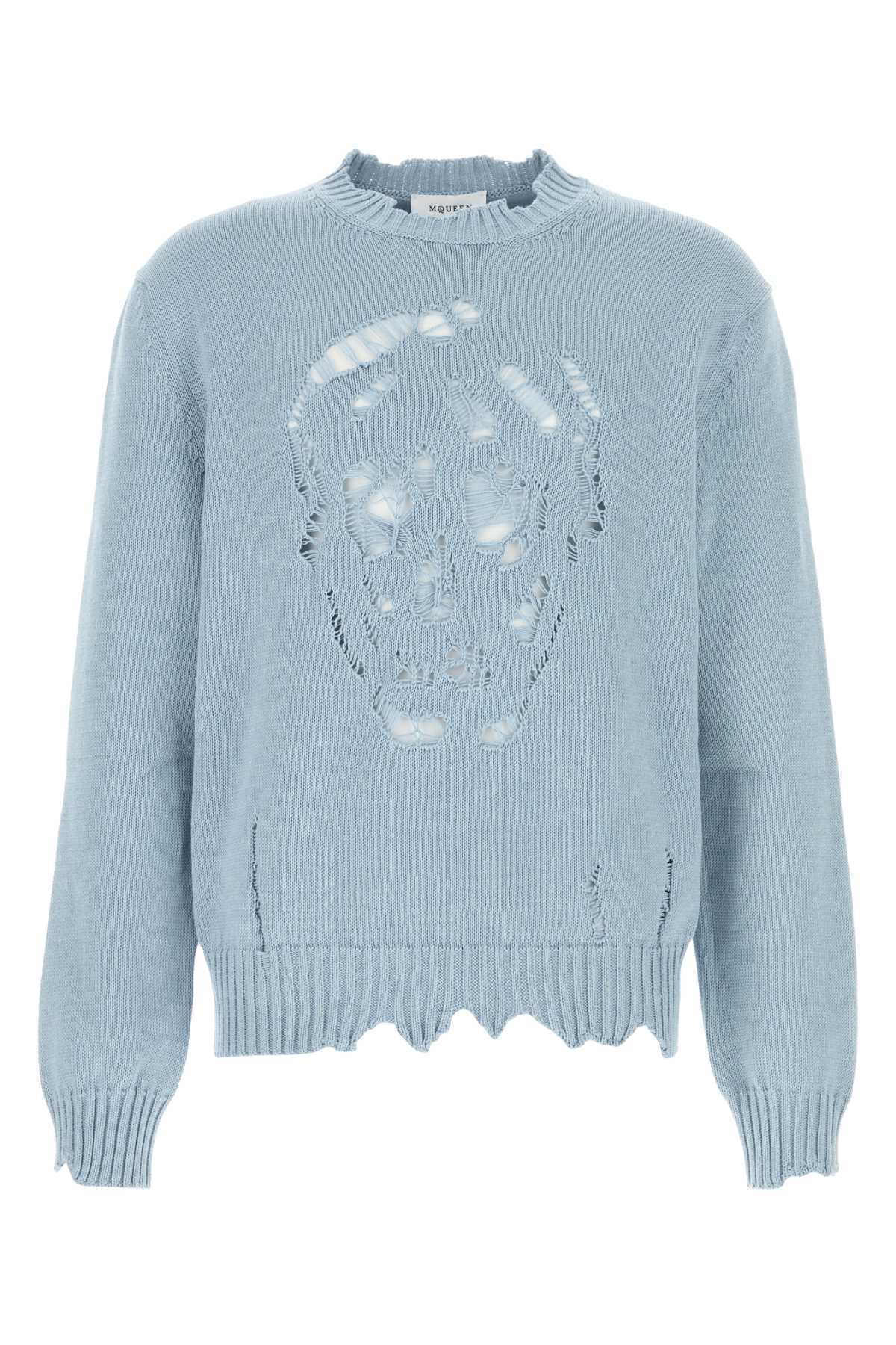 Alexander McQueen 浅蓝色棉质毛衣