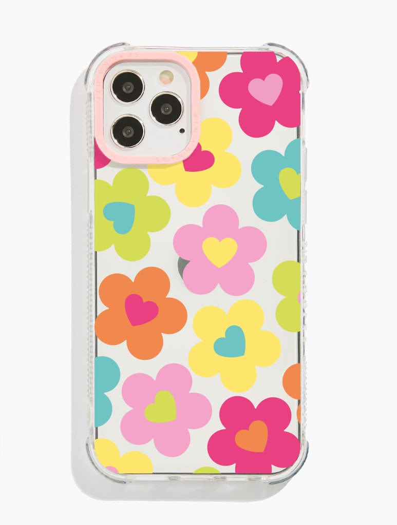 Floral Heart Shock i Phone Case, i Phone 16 Case