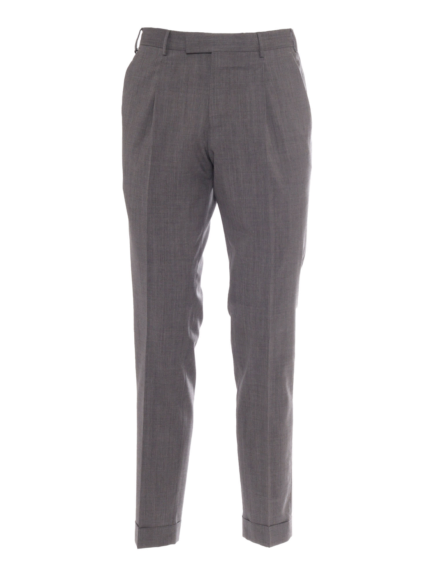 PT Torino Trousers - Master, 1 Pleat, Diagonal Pockets, Flap Back Pockets, Turn-up