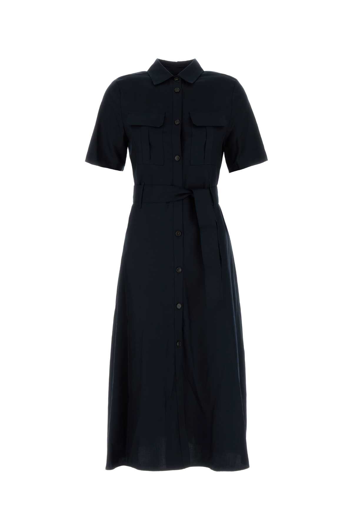 Woolrich Midnight Blue Lyocell Shirt Dress