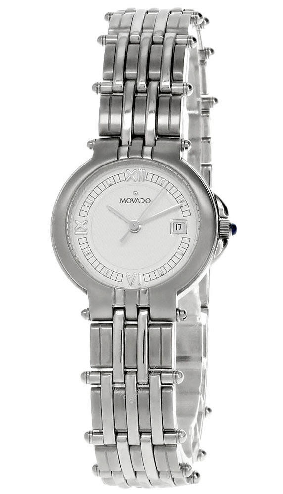 MOVADO Quartz Stainless Steel WHT Dial Women's Watch 84.36.829 (White)