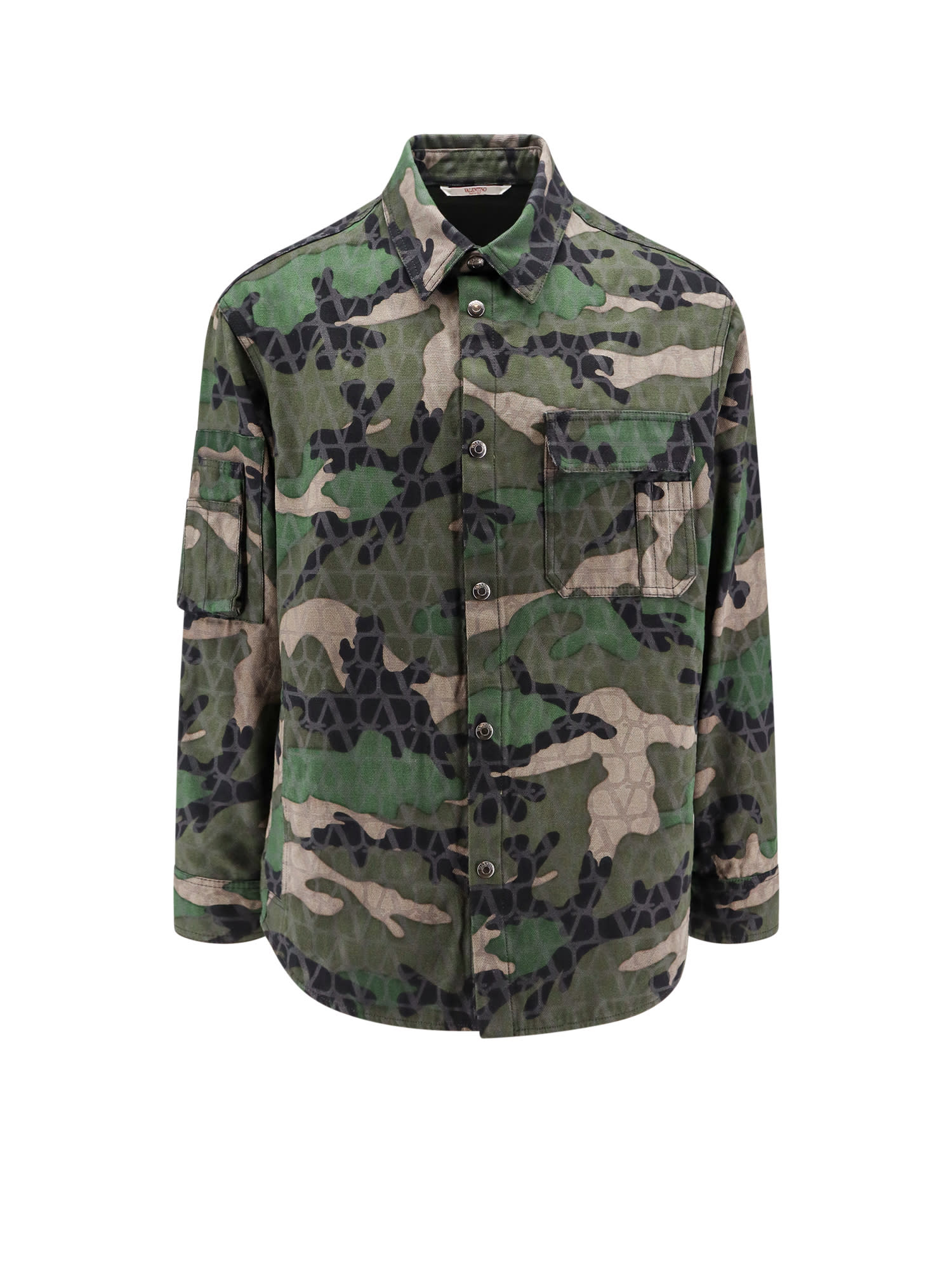 Valentino Cotton Jacket With Camouflage Motif