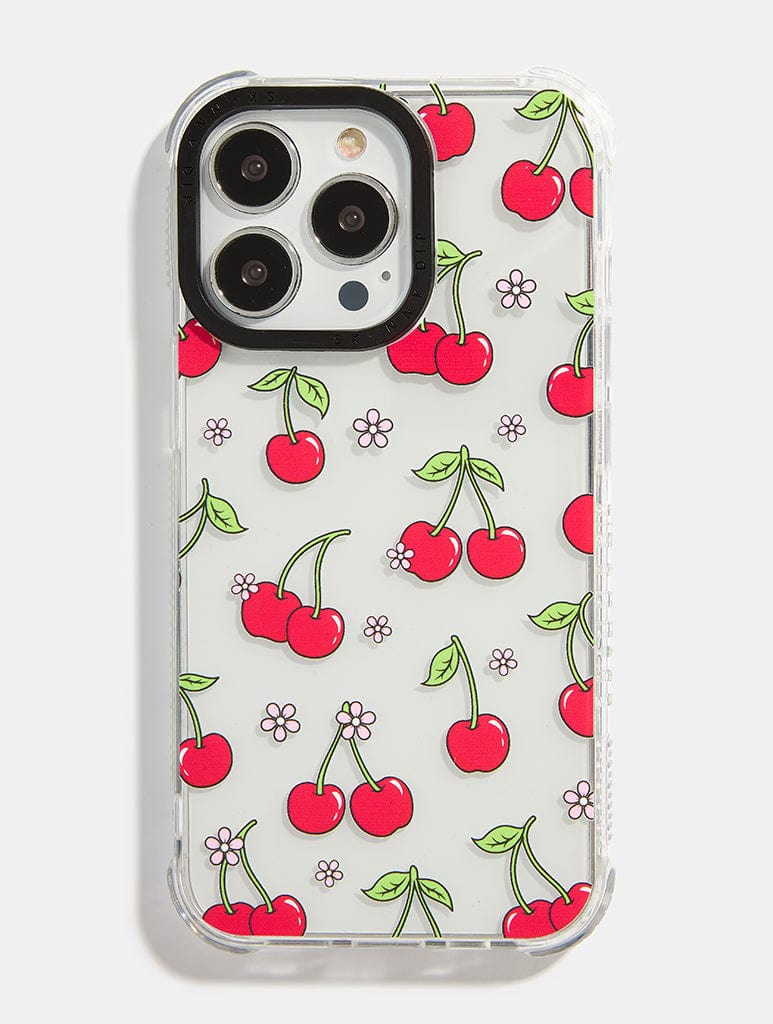Floral Cherry Shock i Phone Case, i Phone 15 Plus Case