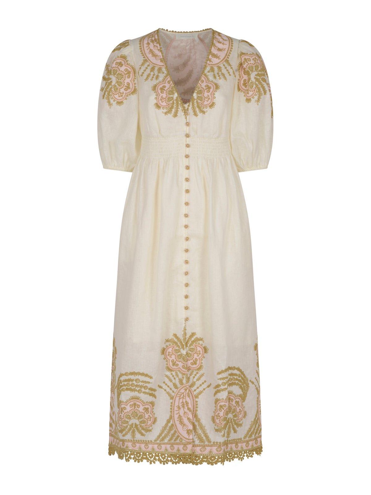 Zimmermann Waverly Embroidered Midi Dress