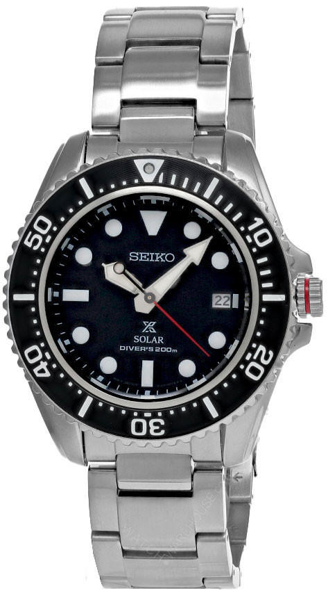 SEIKO Prospex Solar Diver 42.8MM Black Dial SS Men's Watch SNE589