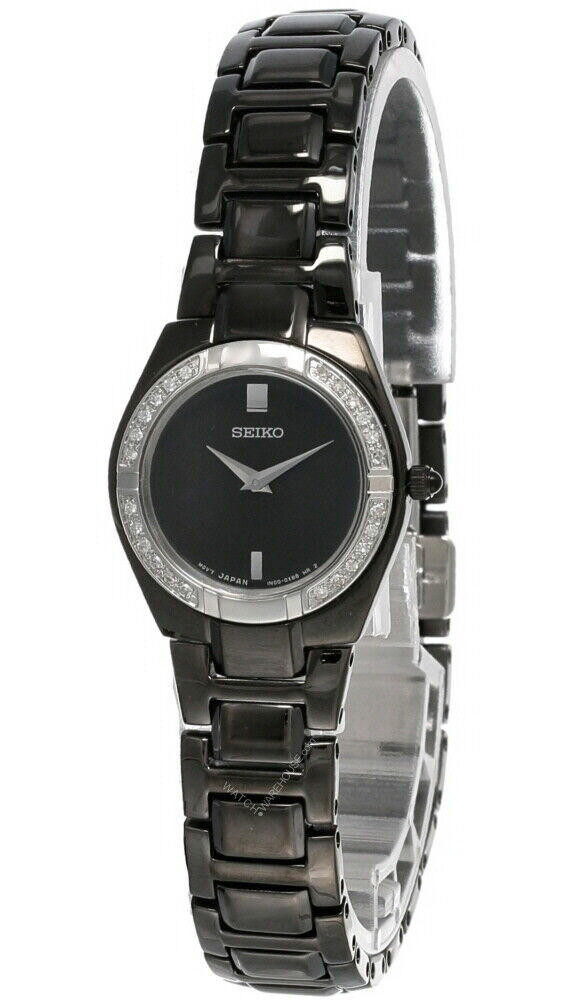 Seiko Black Dial Black Ion Plated SS Women's Watch SUJF11