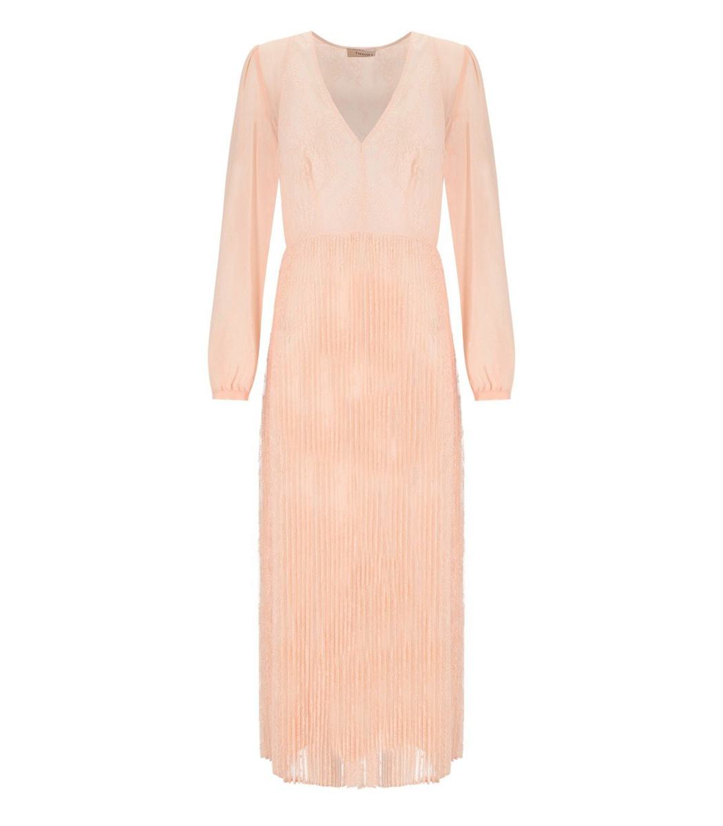 Twinset Pink Lace Long Dress