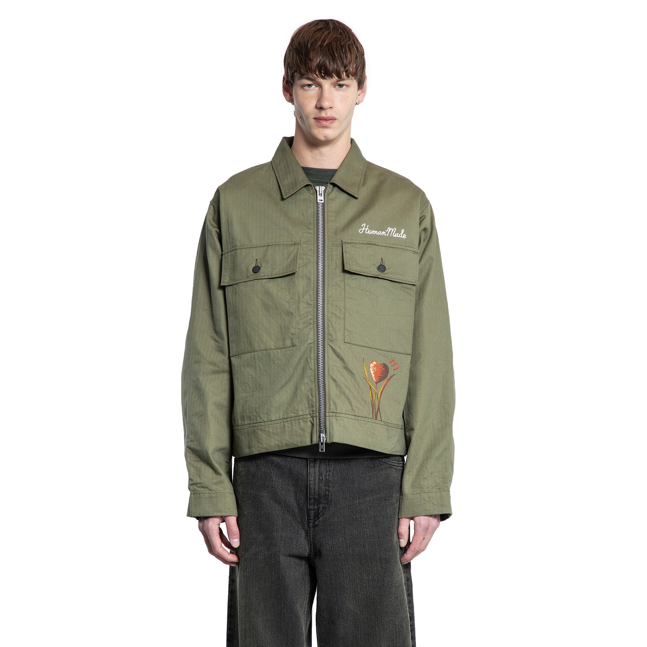 HUMAN MADE MAN GREEN JACKETS