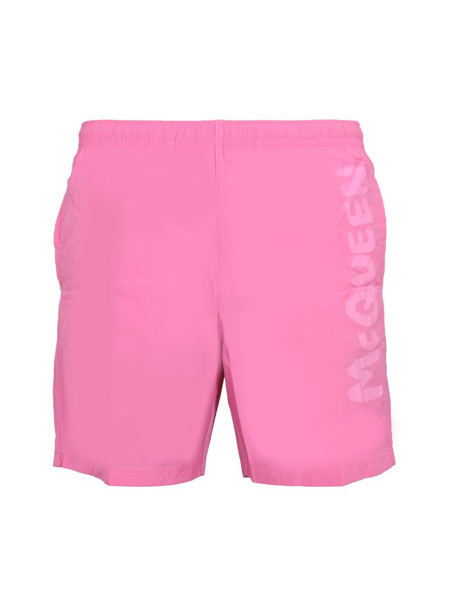 Alexander McQueen Logo Print Swimsuit