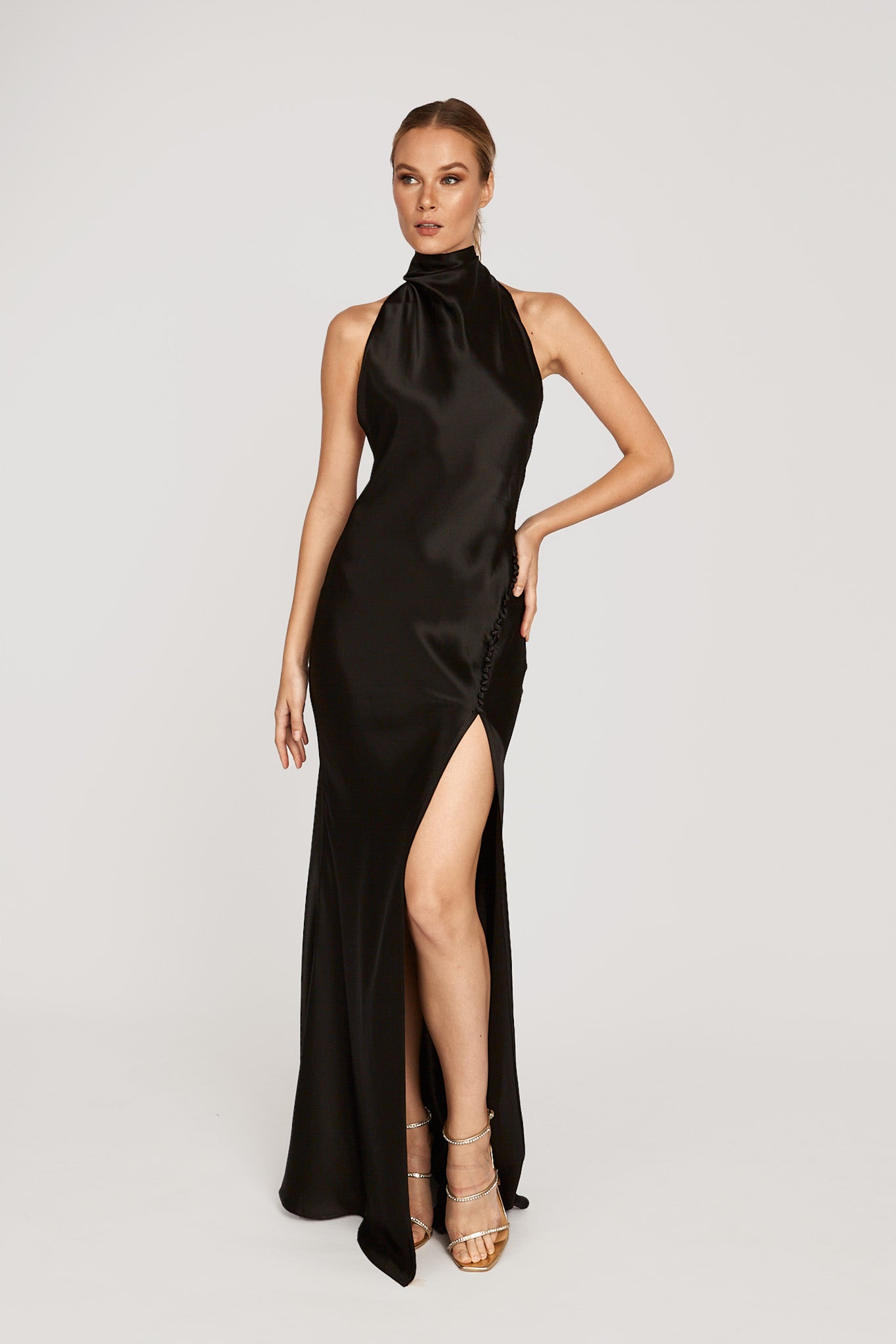 Penelope Backless Satin Gown