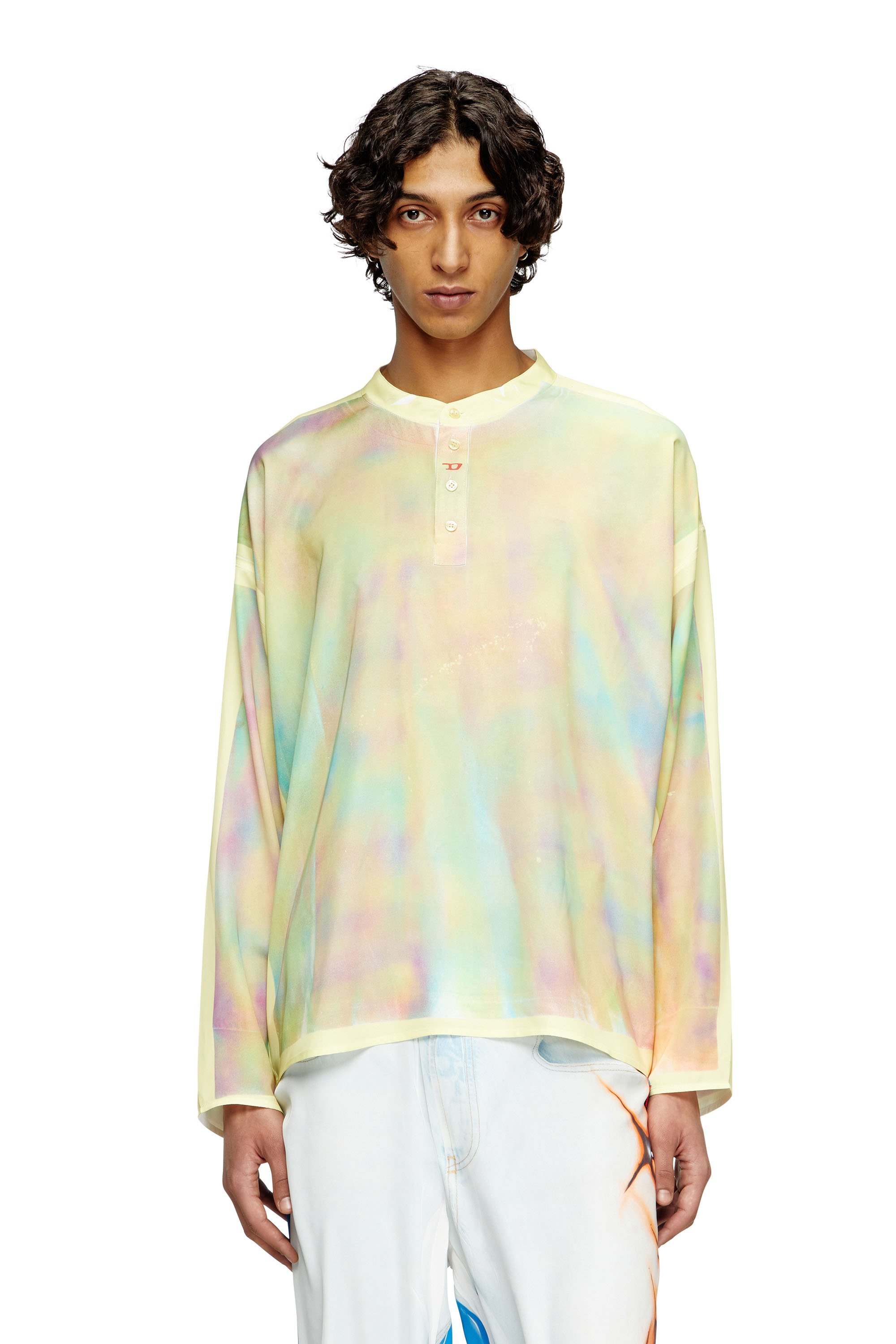 Diesel - Henley top with graffiti print - T-Shirts - Unisex - Yellow