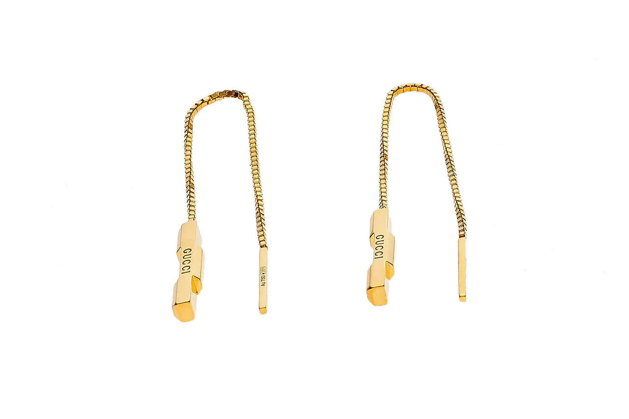 GUCCI 18K Yellow Gold Gucci Link To Love Long Pendant Earrings YBD66211500100U