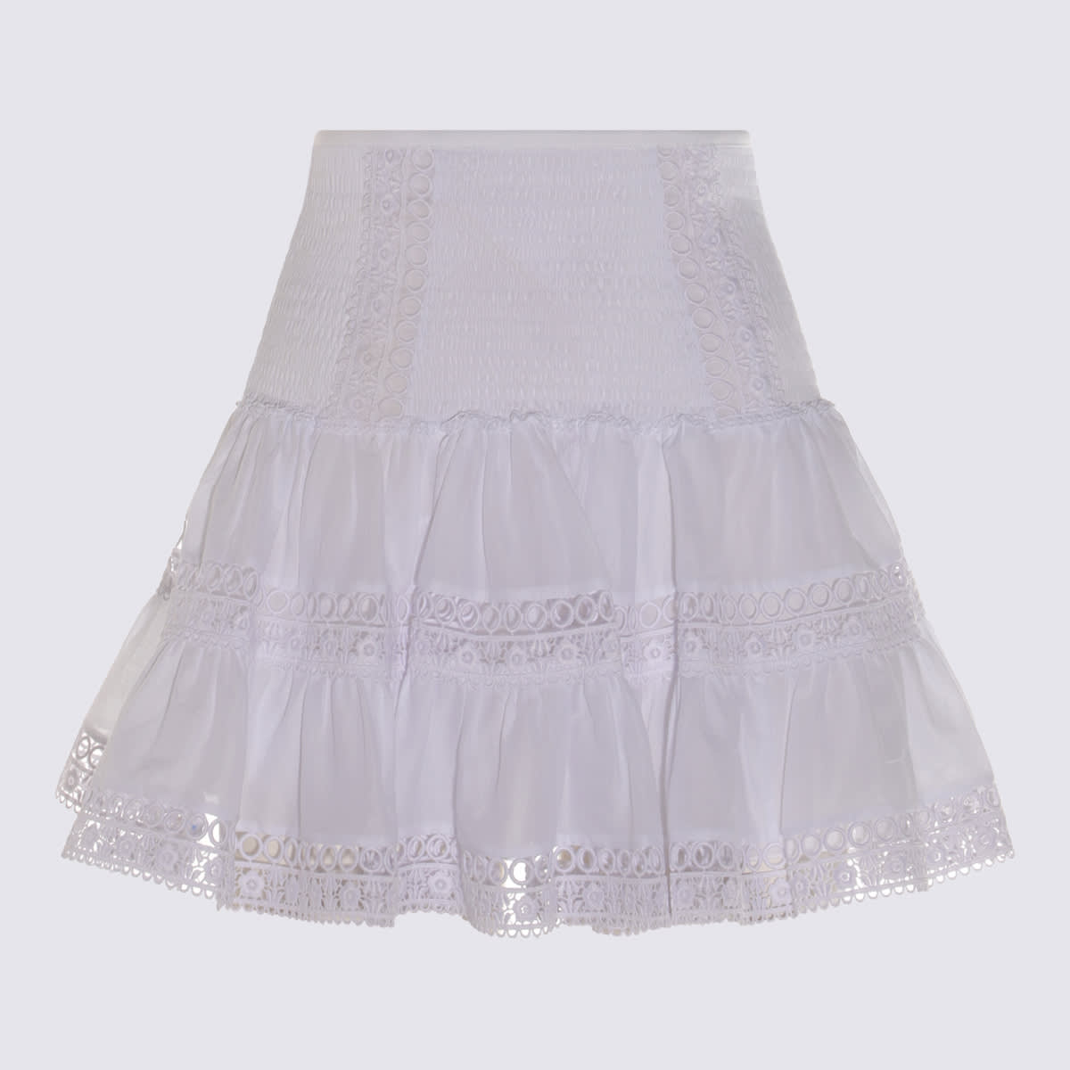 Charo Ruiz White Cotton Mini Skirt