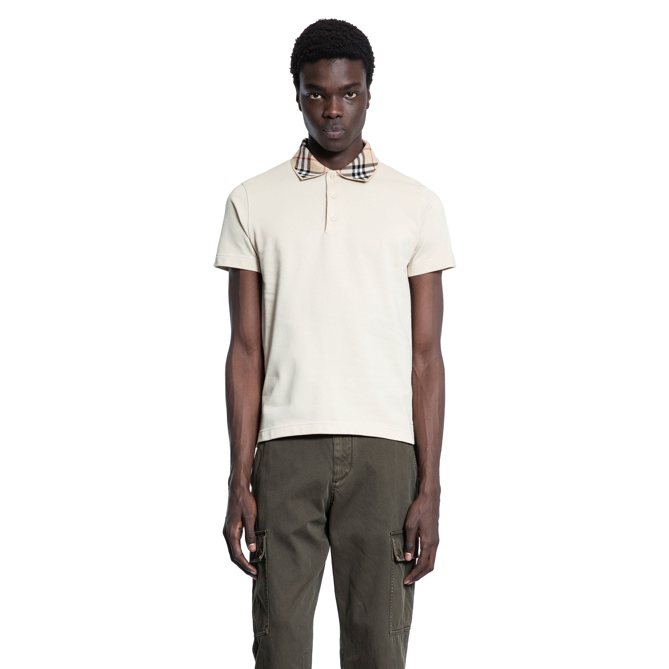 BURBERRY MAN BEIGE T-SHIRTS & TANK TOPS