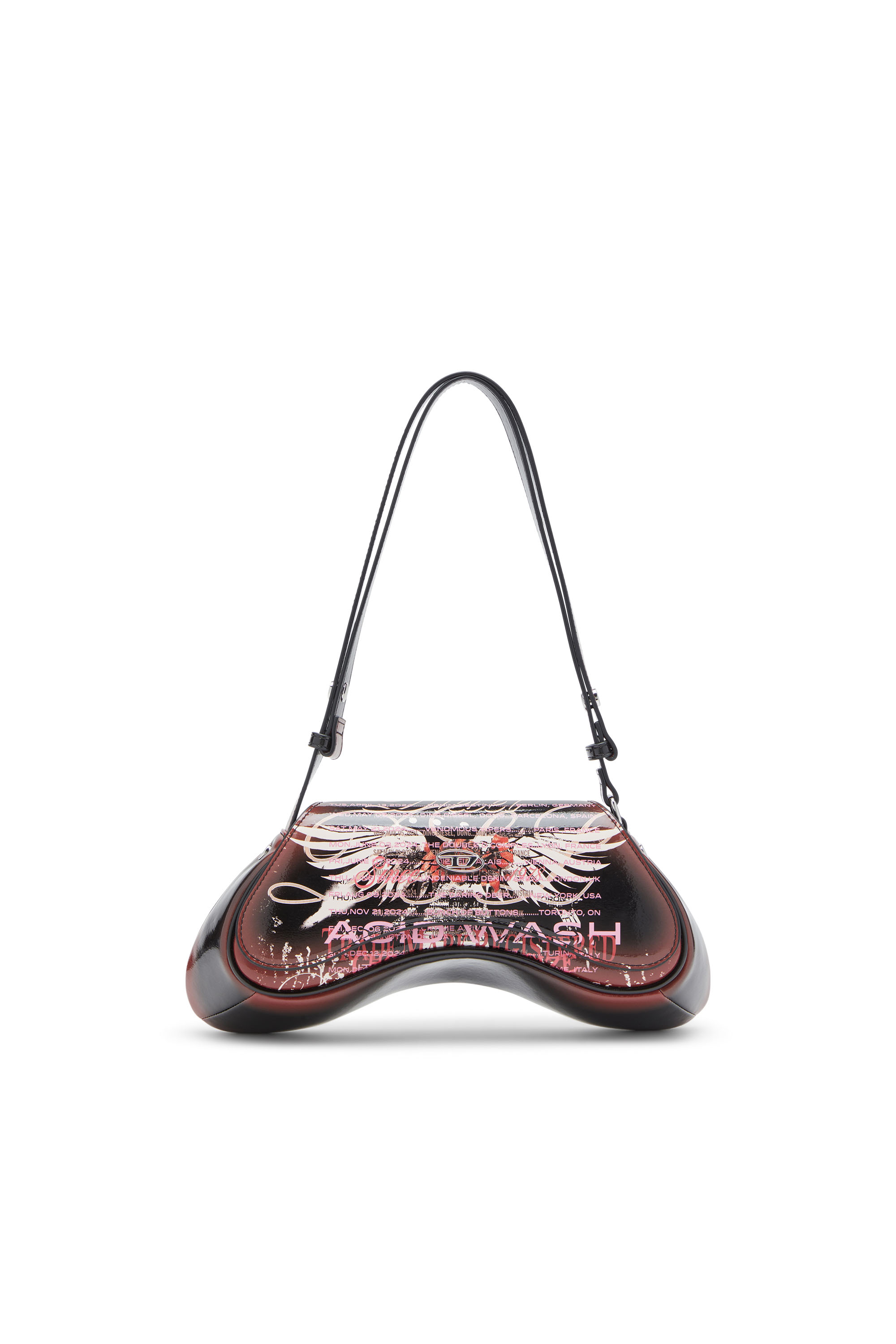 Diesel - Play-Shoulder bag in printed glossy PU - Shoulder Bags - Woman - Multicolor