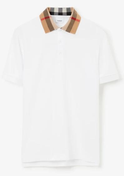 Burberry Cotton Polo Shirt With Web Detail