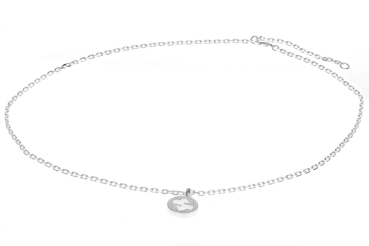 GUCCI Interlocking G Sterling Silver Chain Necklace YBB796355001