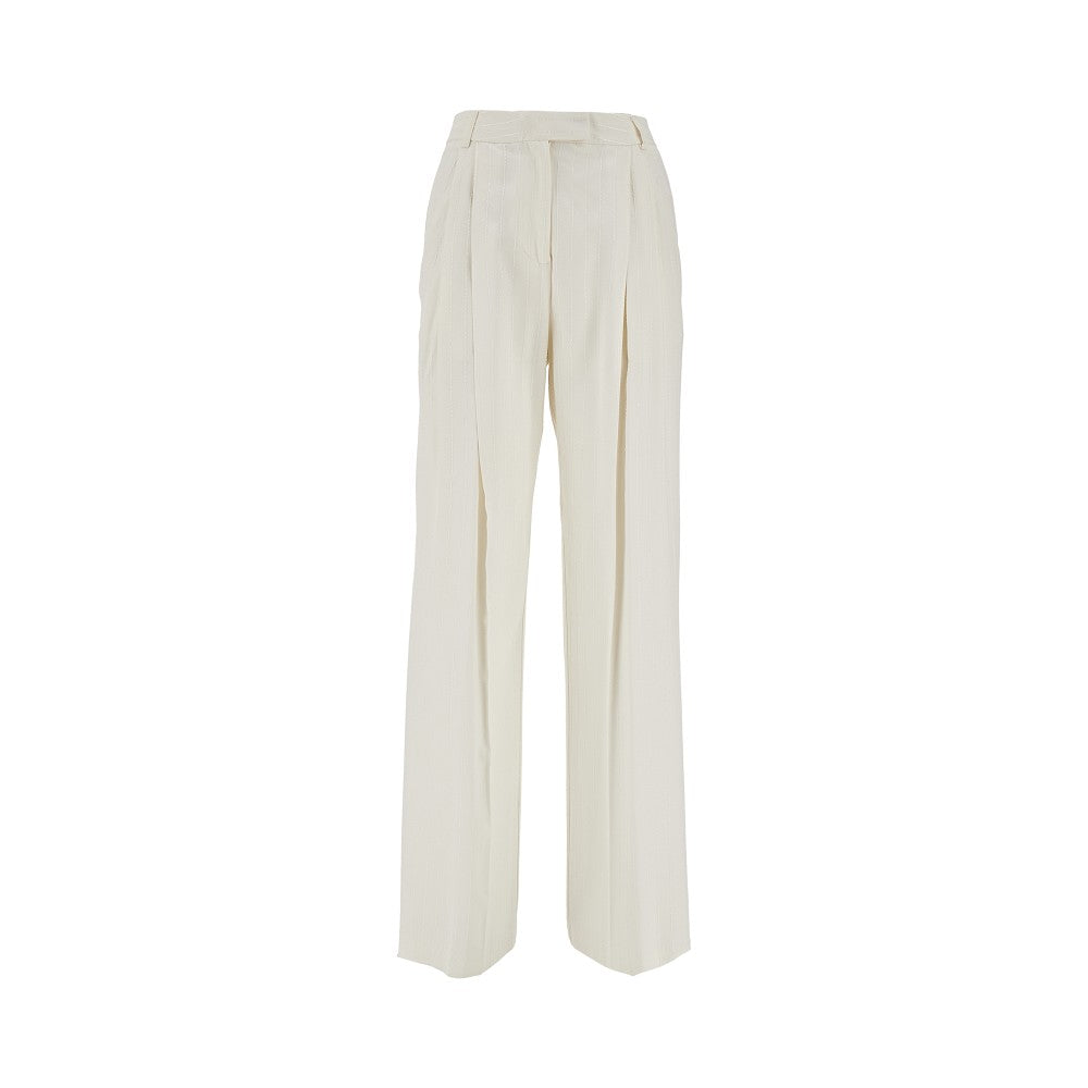 DES PHEMMES Lurex pinstriped wide leg pants Woman