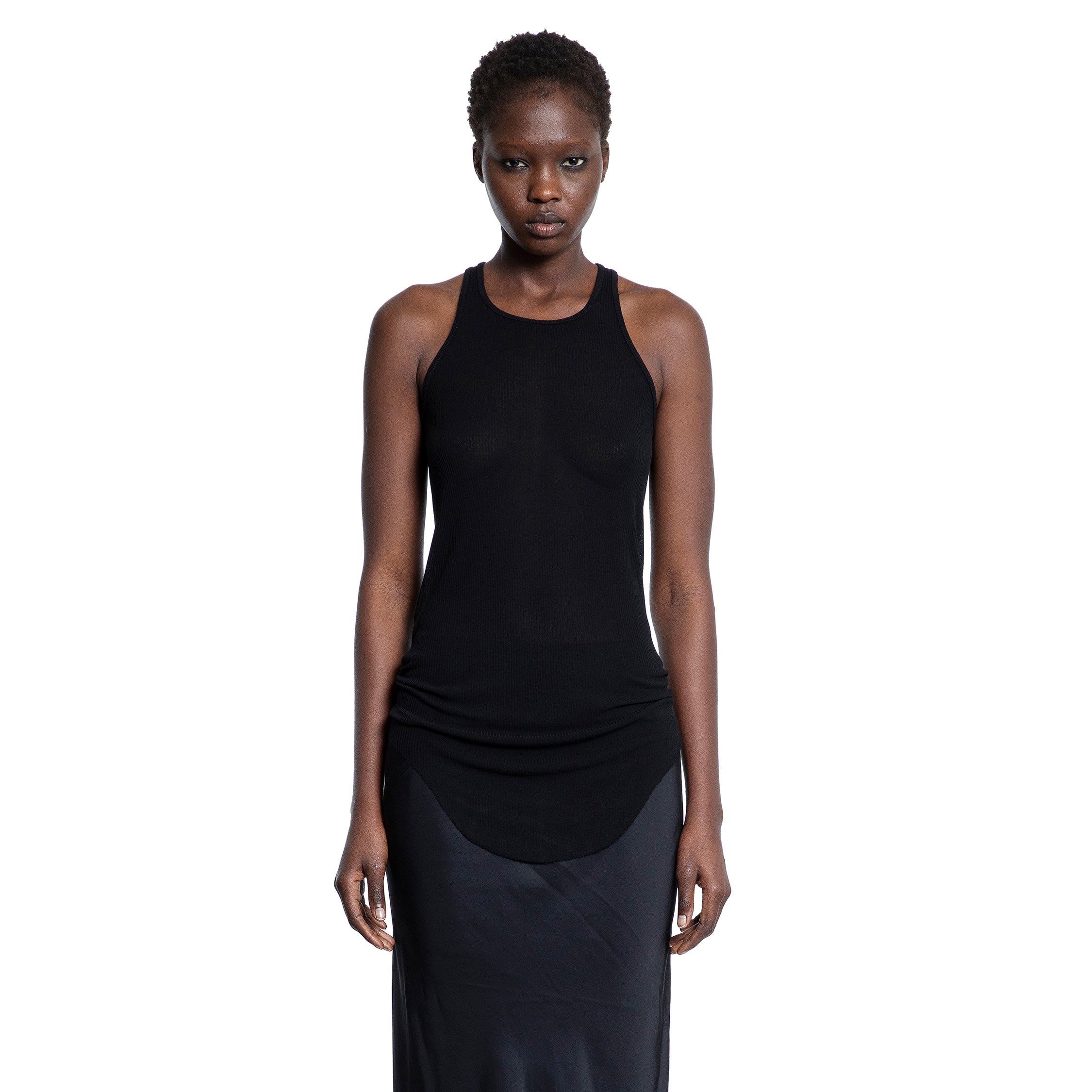 RICK OWENS WOMAN BLACK T-SHIRTS & TANK TOPS