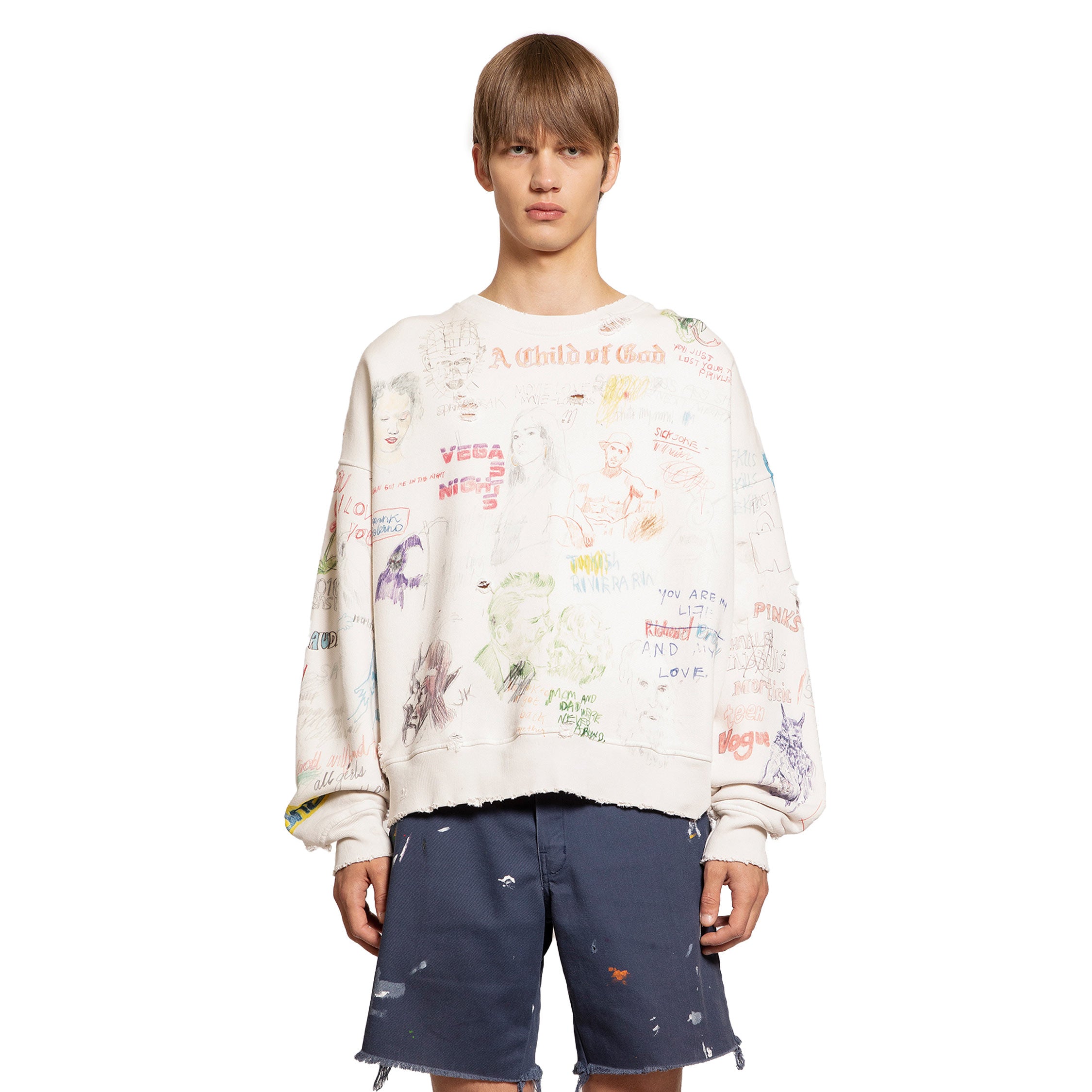 PALY HOLLYWOOD MAN OFF-WHITE SWEATSHIRTS