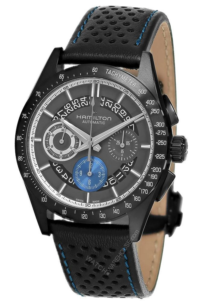 HAMILTON Jazzmaster Performer Auto Chrono 42MM Anthracite Dial Leather Men's Watch H36646780