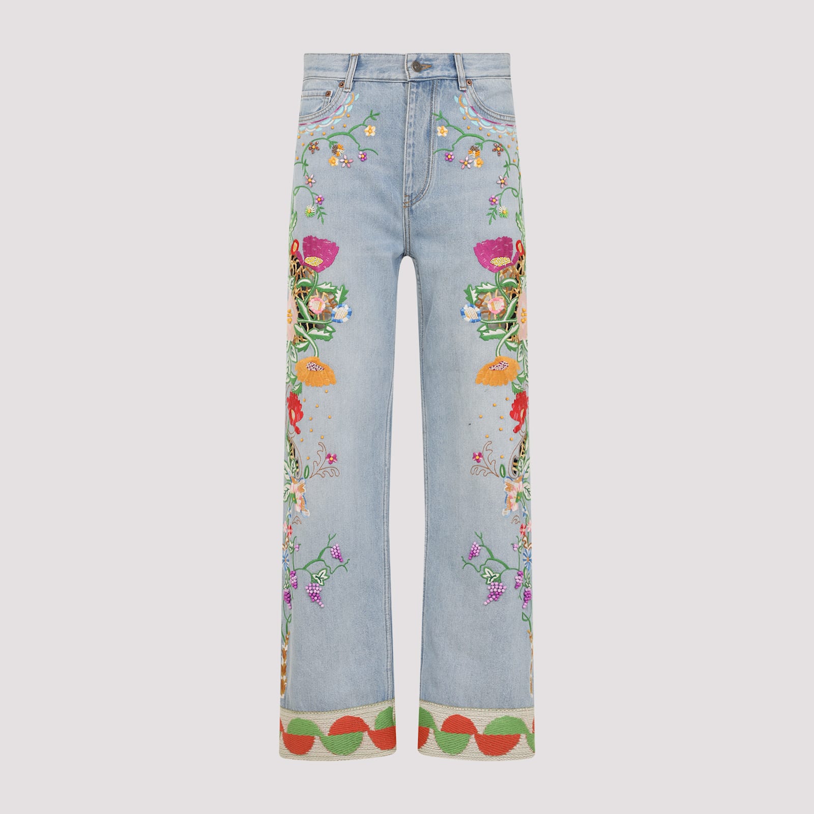 Valentino 刺绣牛仔裤