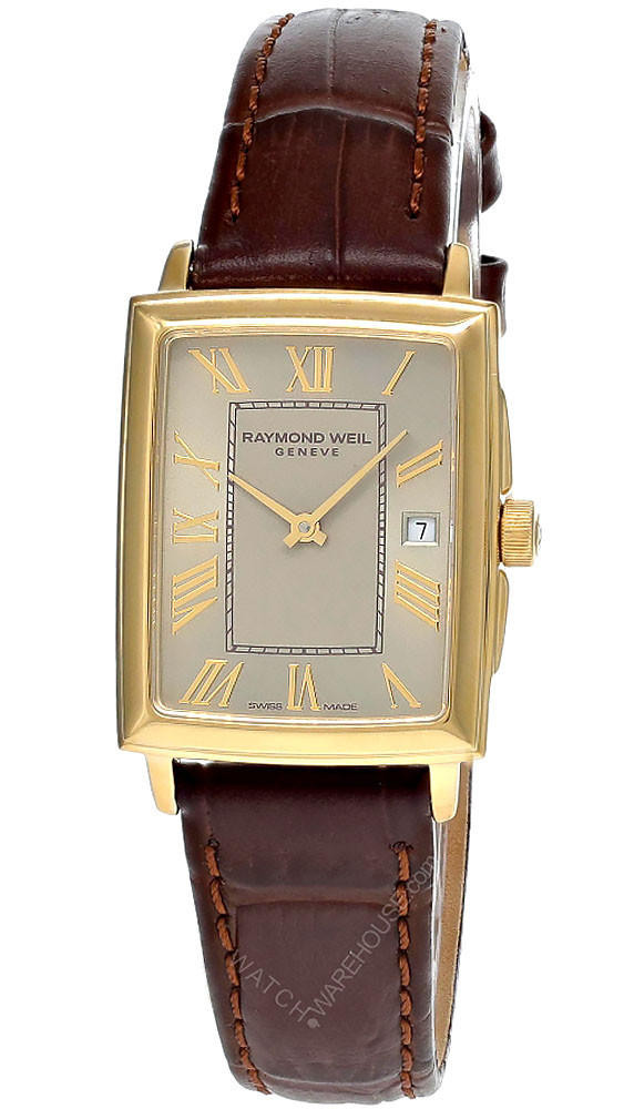 RAYMOND WEIL Toccata Quartz Champagne Dial Leather Women's Watch 5925-PC-00100