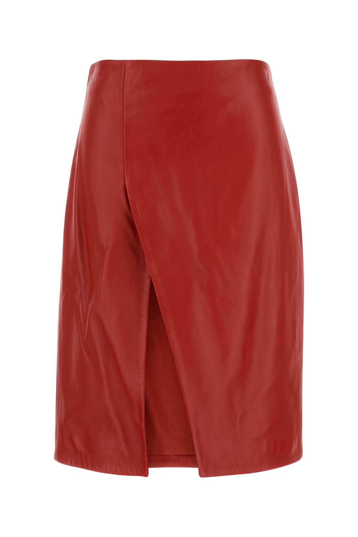 Loulou Studio Red Leather Ekare Skirt
