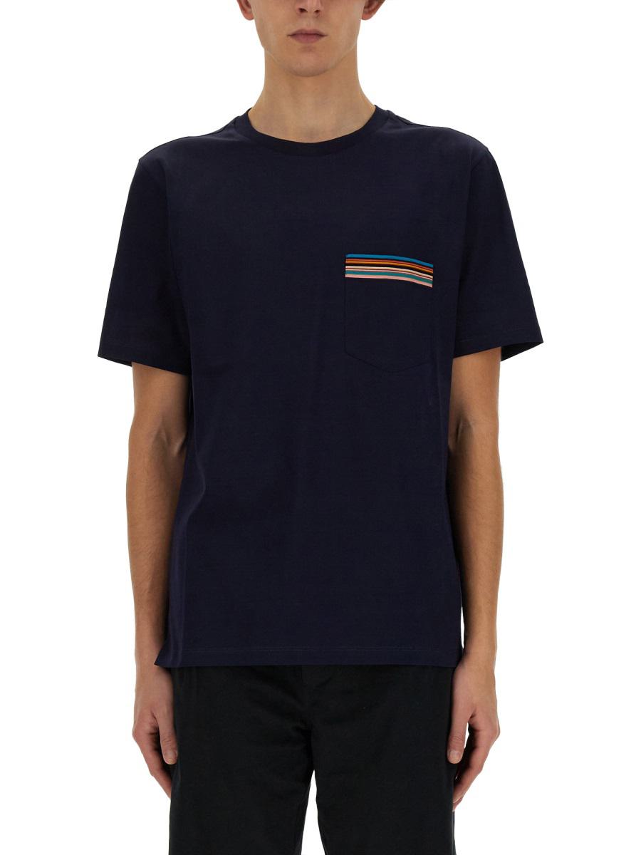 Paul Smith 条纹logo口袋T恤