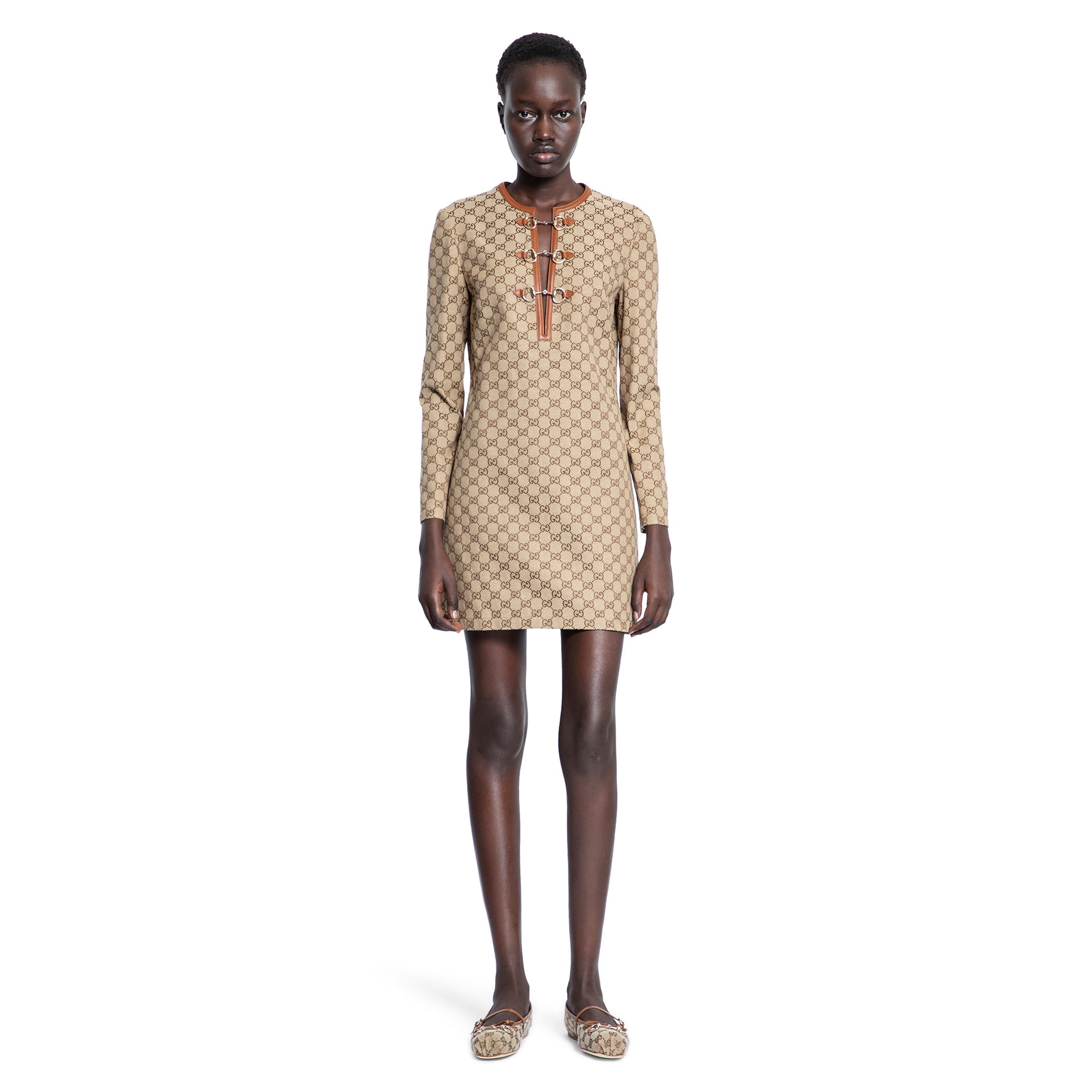 GUCCI WOMAN BEIGE DRESSES