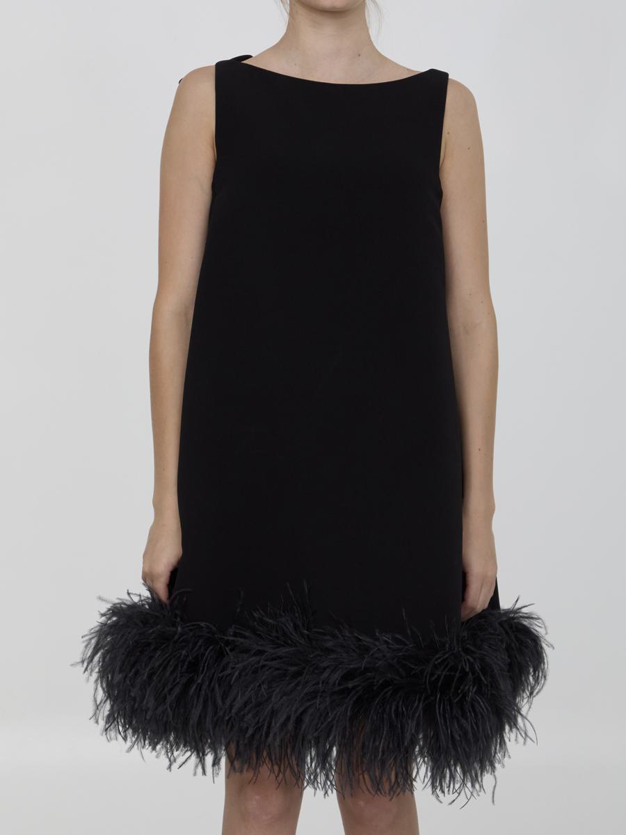 Mini Dress With Feathers