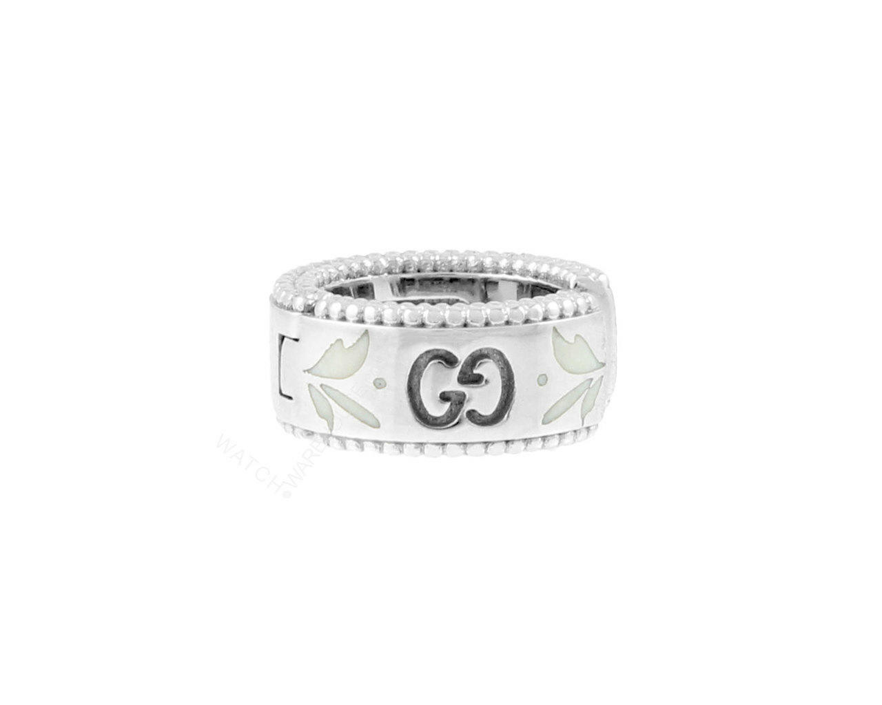 GUCCI Icon Blooms 18K White Gold Enamel Earring YBD50404900200U