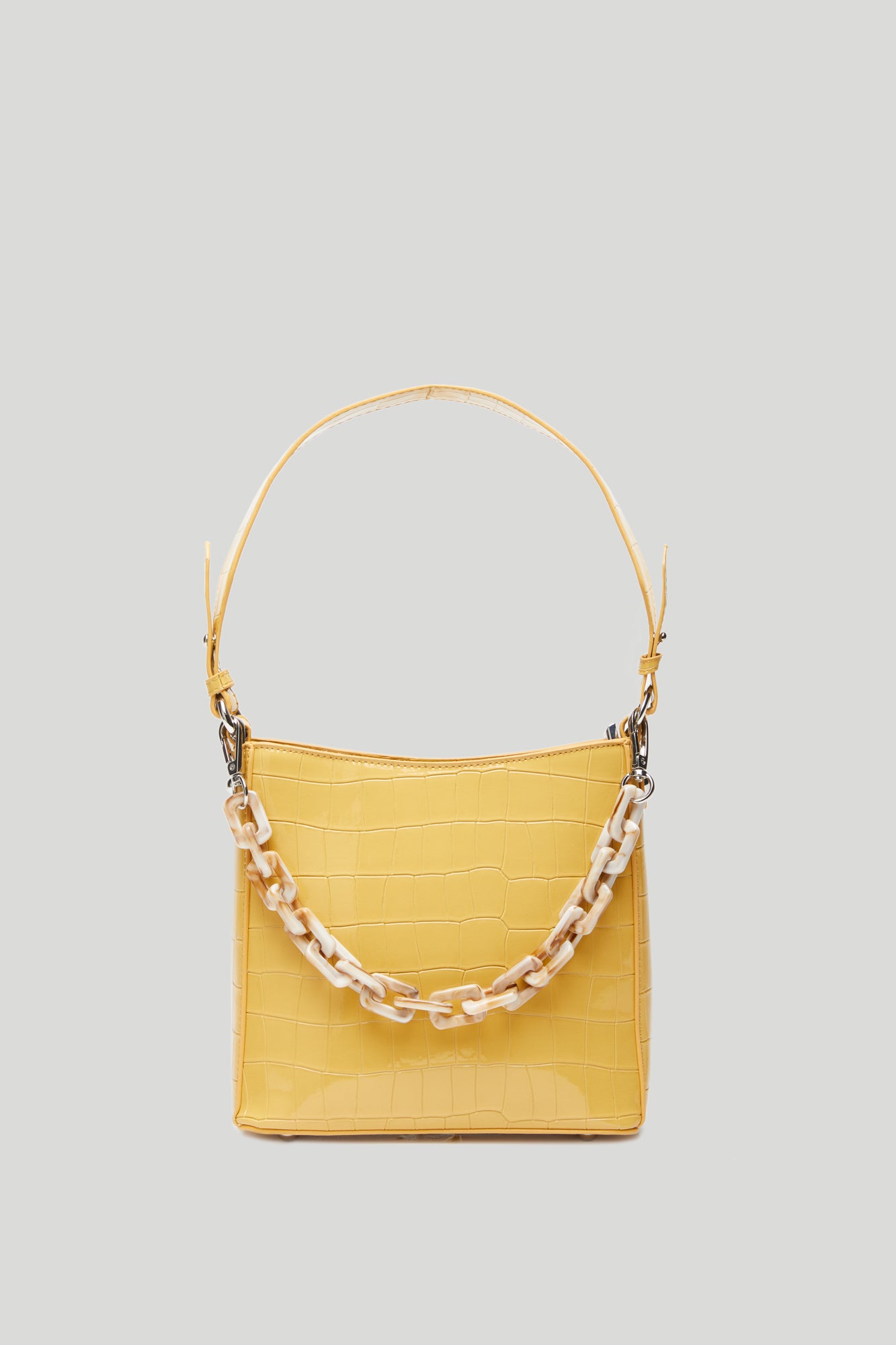 HVISK Borsa Amble Croco Small Gialla