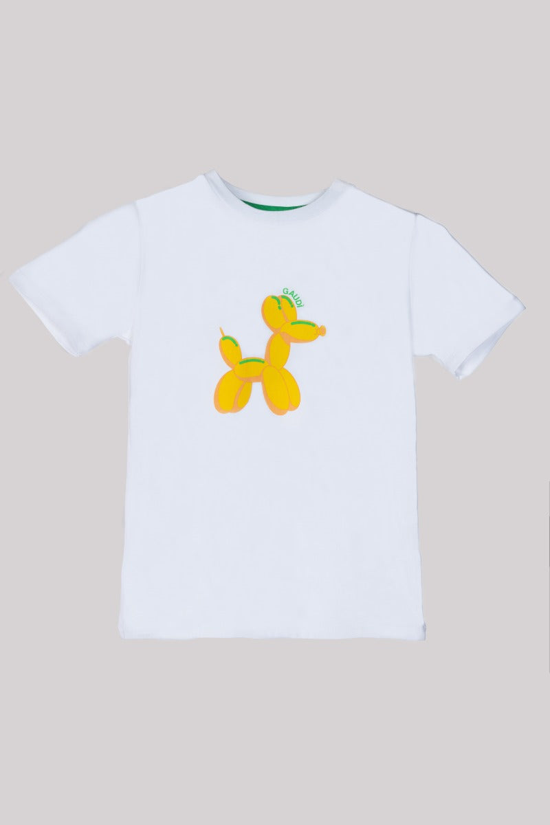 GAUDI' KIDS T恤Stampa Cagnolino Bianca