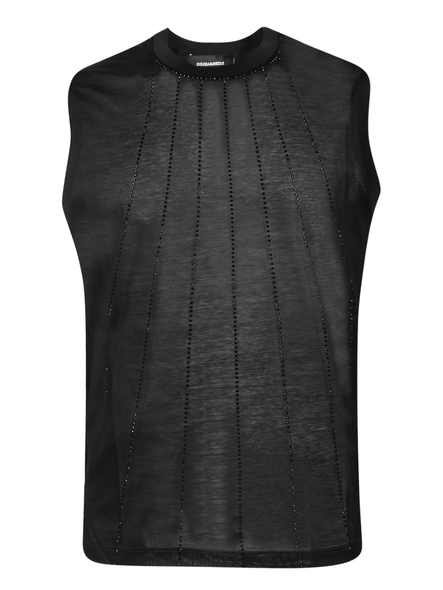 Dsquared2 Black Sequined Sleeveless Top