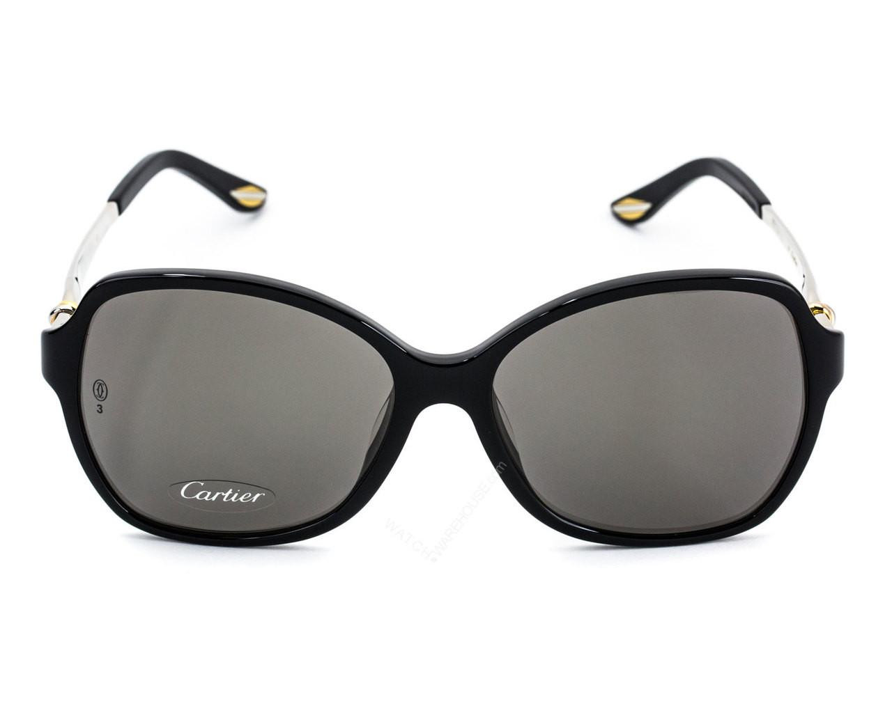 CARTIER Trinity Black Composite Gray Lens Women's Sunglasses T8201069