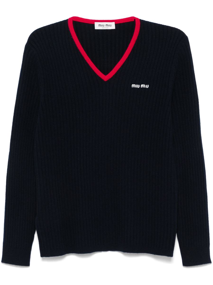 Miu Miu V Neck Cashmere Sweater